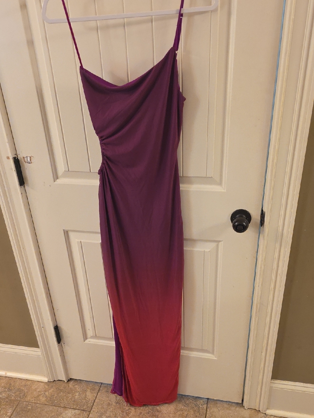 Windsor Purple to Red Ombre Spaghetti-Strap Maxi Dress